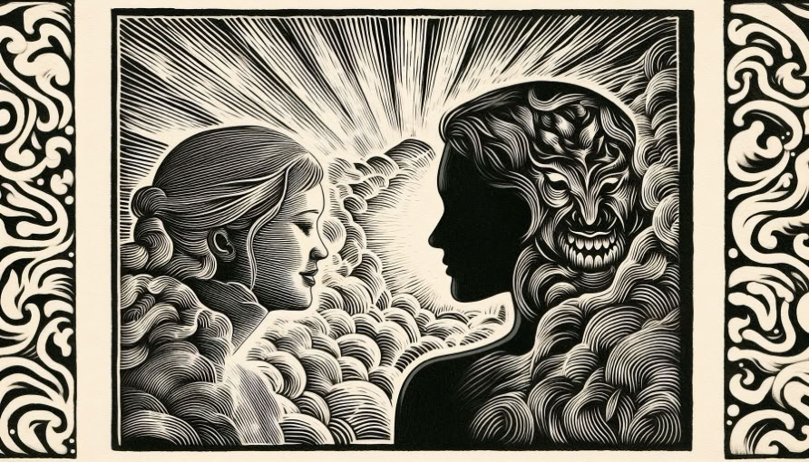 vintage linocut style illustration symbolising preparing for online hypnotherapy connection