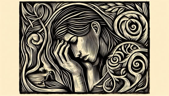 vintage linocut style illustration symbolising preparing for online hypnotherapy connection